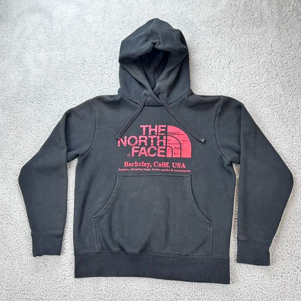 The North Face Hoodie Men’s S Black and Red Pullover Sweatshirt